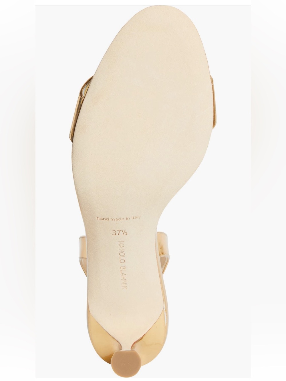 Manolo Blahnik Cupisanpla Gold Metallic Slingback Sandals 8US 38EU New $995 - Picture 6 of 12